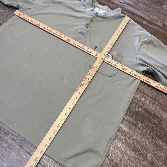 Rasco FR Flame Resistant T Shirt Men 4XL Khaki 1/4 Button CAT2 NFPA 2112 Cotton - Picture 7 of 7